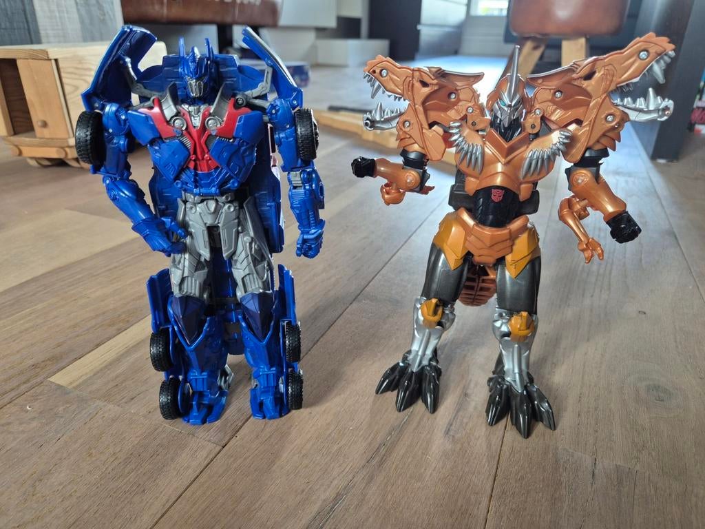 Transformers Optimus Prime & Grimlock actiefiguren, Ophalen of Verzenden, Gebruikt