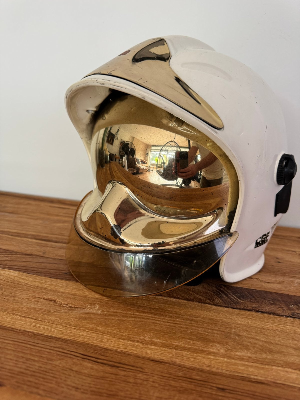 Brandweerhelm met full masker, Ophalen of Verzenden
