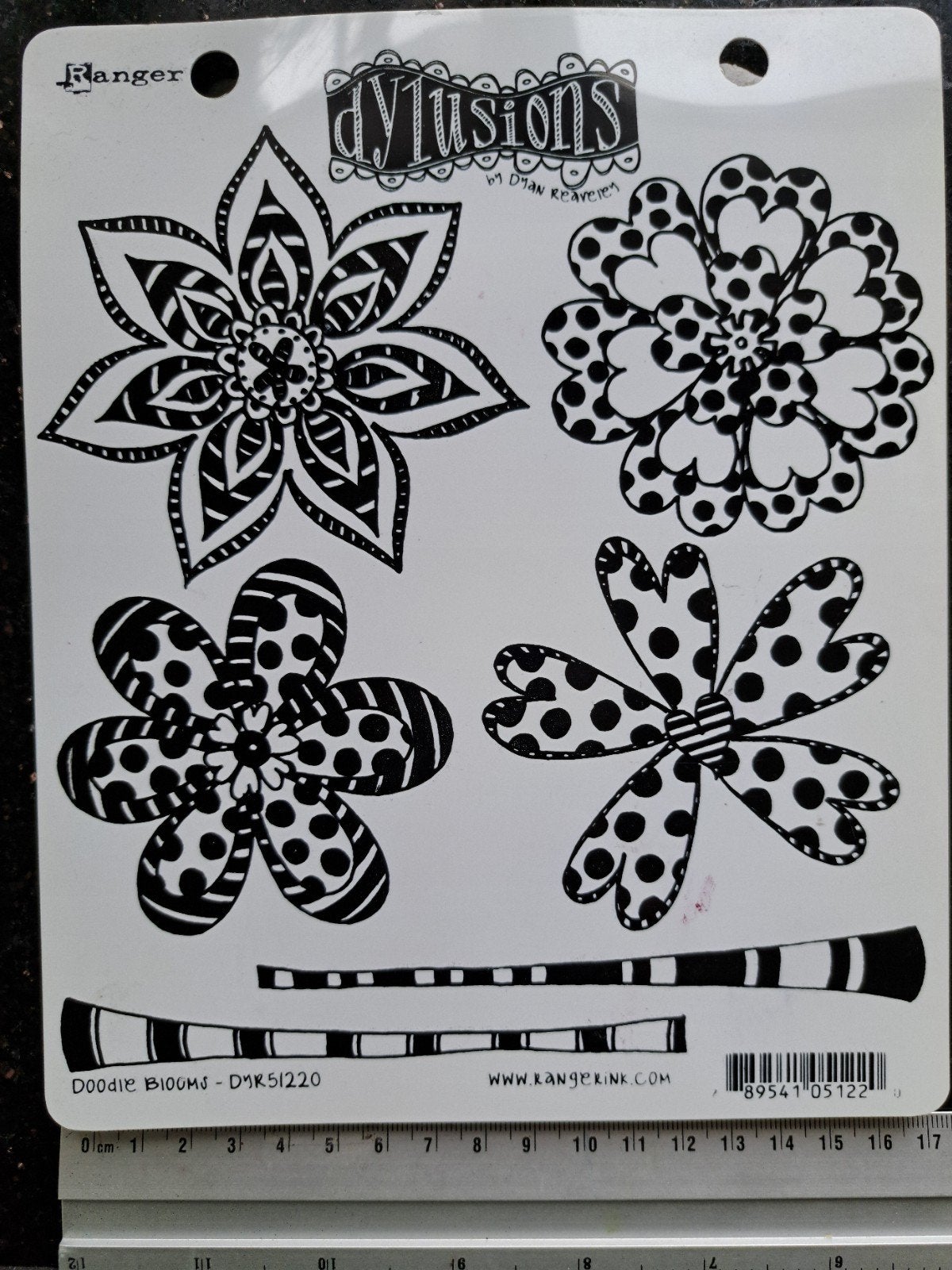DYLUSIONS DOODLE BLOOMS DYR51220 RUBBER STEMPEL BLOEMEN ART, Ophalen of Verzenden, Zo goed als nieuw, EZ-mounted stempel