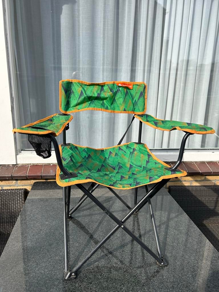 Quechua Campingstoel - Groen/Oranje, Ophalen of Verzenden, Zo goed als nieuw, Campingstoel