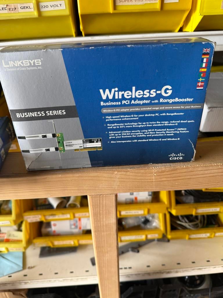Linksys Wireless-G Business PCI Adapter met RangeBooster, Ophalen of Verzenden, Gebruikt, Intern