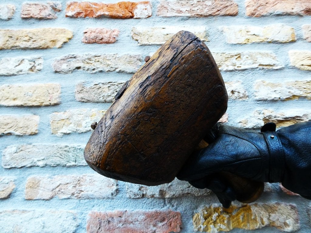 Een 17e eeuwse houten hamer / scheepshamer gereedschap, Ophalen of Verzenden