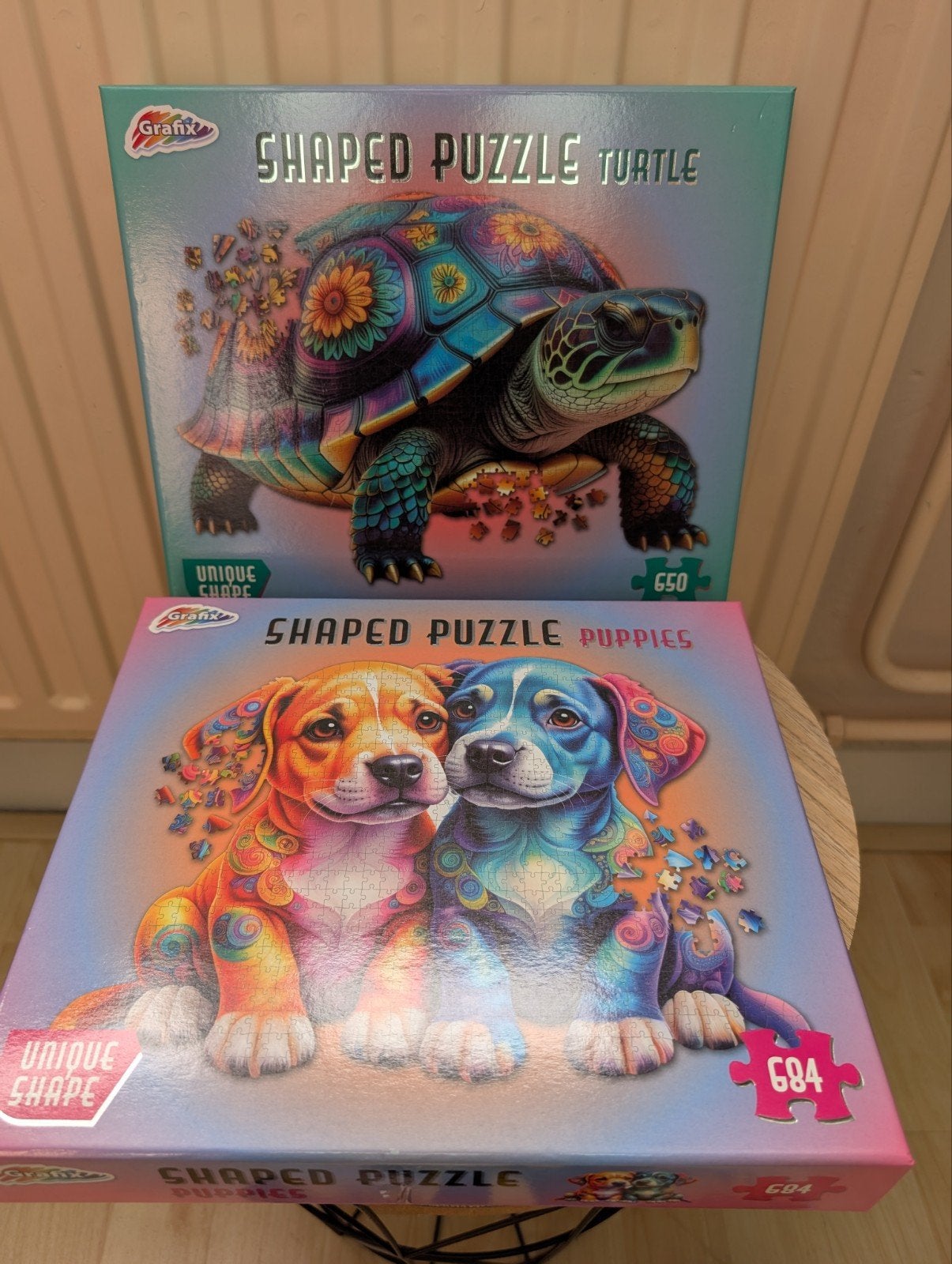 Vormen puzzel Honden en Schildpad samen €2,50, Ophalen, 500 t/m 1500 stukjes, Zo goed als nieuw