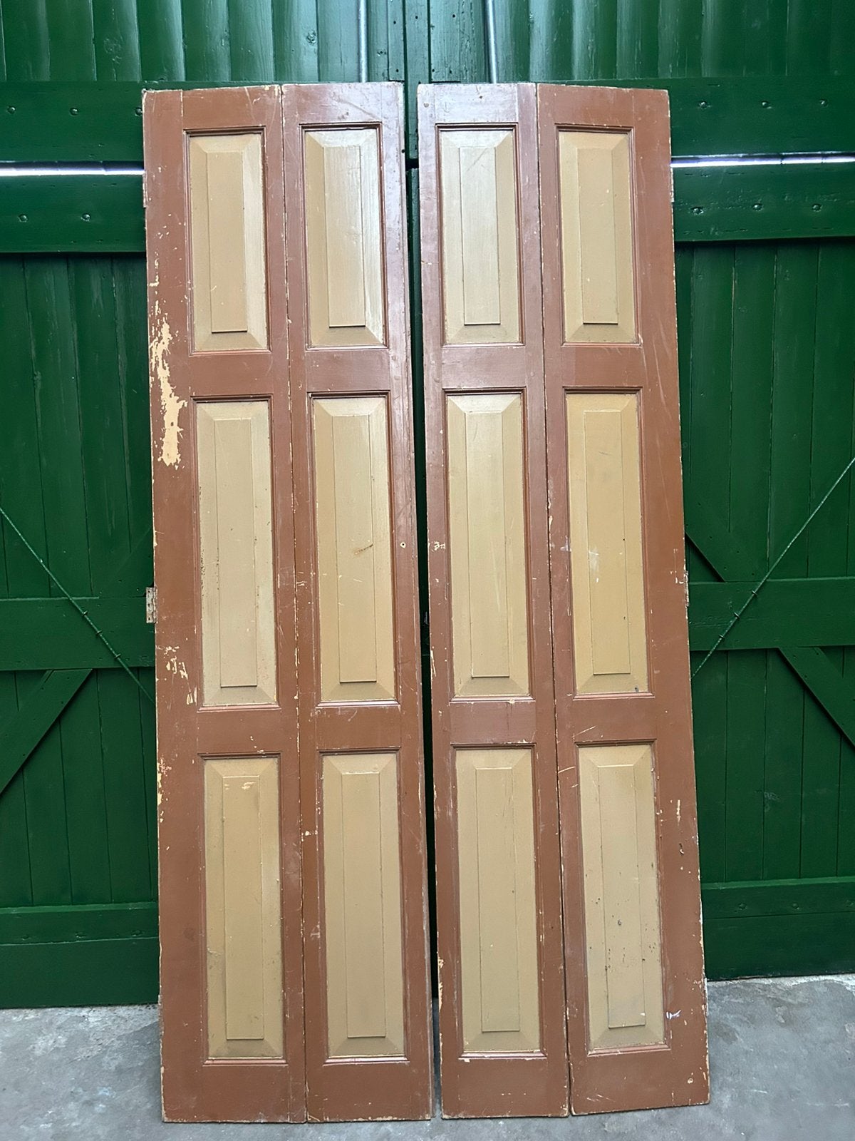 Set  UNIEKE ANTIEKE PANEELDEUREN in antieke kleurstelling, Doe-het-zelf en Verbouw, Ophalen, Zo goed als nieuw, Binnendeur, 200 tot 215 cm