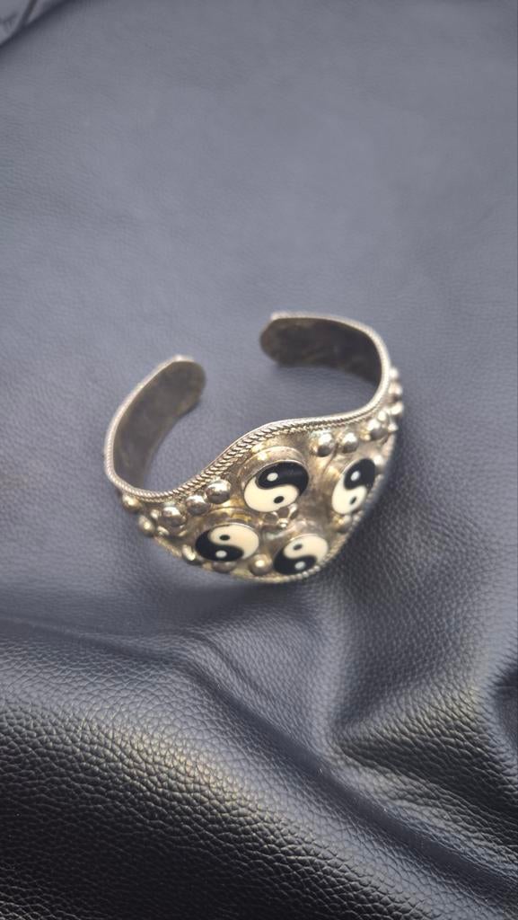 Vintage Yin Yang Armband - Zilverkleurig, Ophalen of Verzenden, Gebruikt, Zilver, Zilver