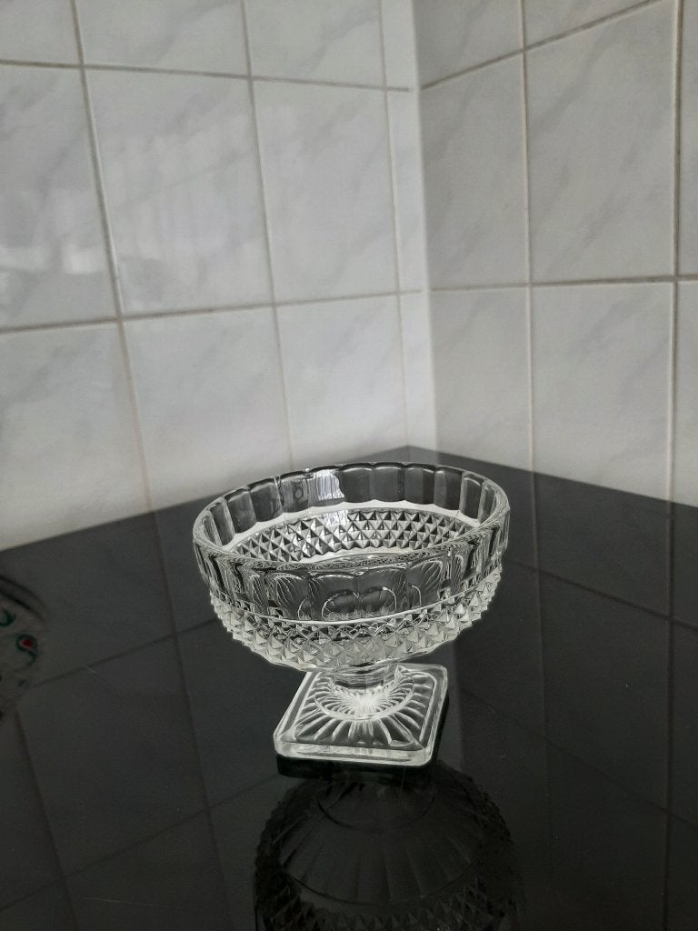 BEWERKTE GLAZEN SUIKERPOT, Antiek en Kunst, Ophalen