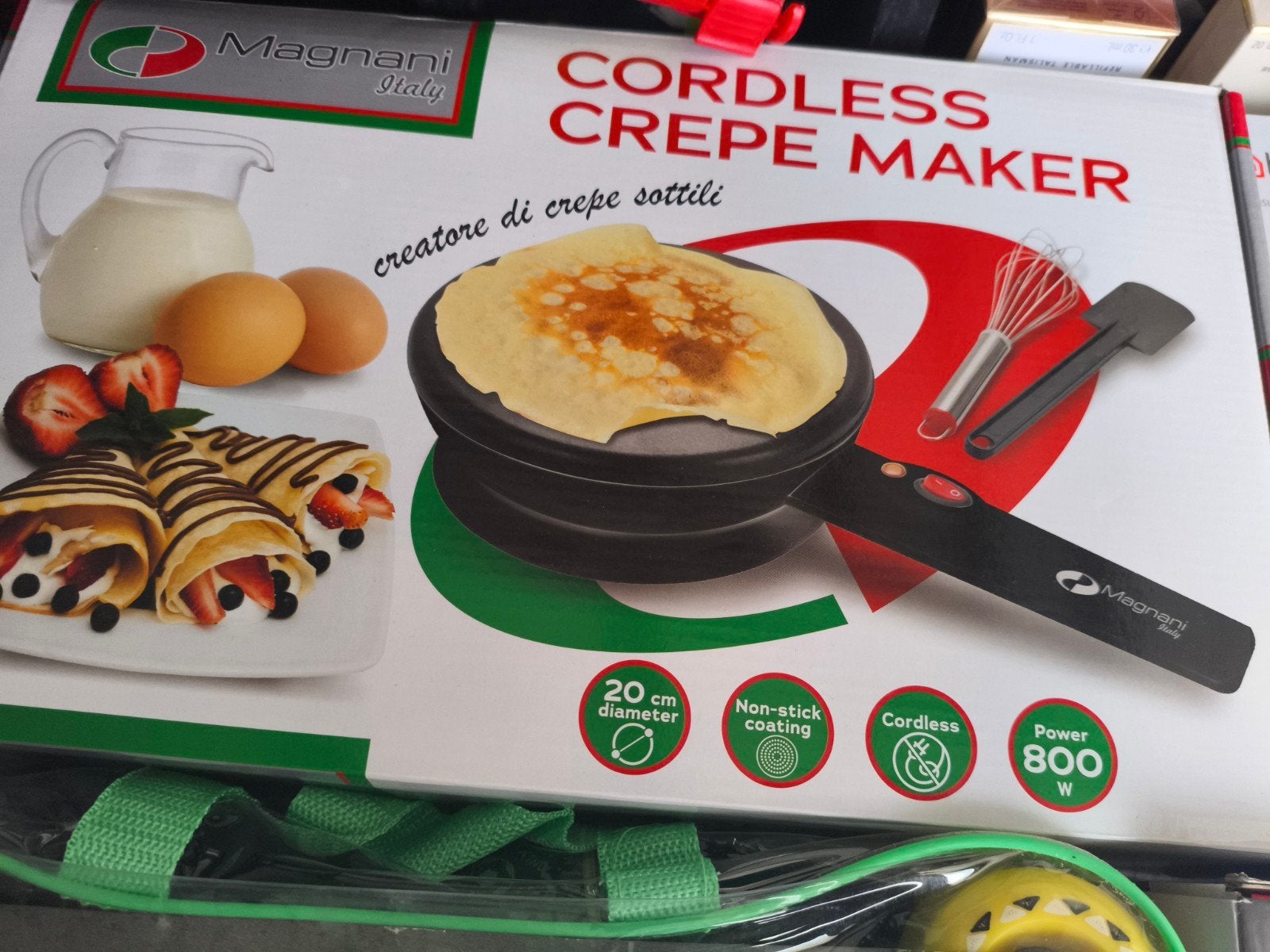 Magnani Draadloze Crêpe Maker - 800W, 20cm, Antiaanbak, Ophalen