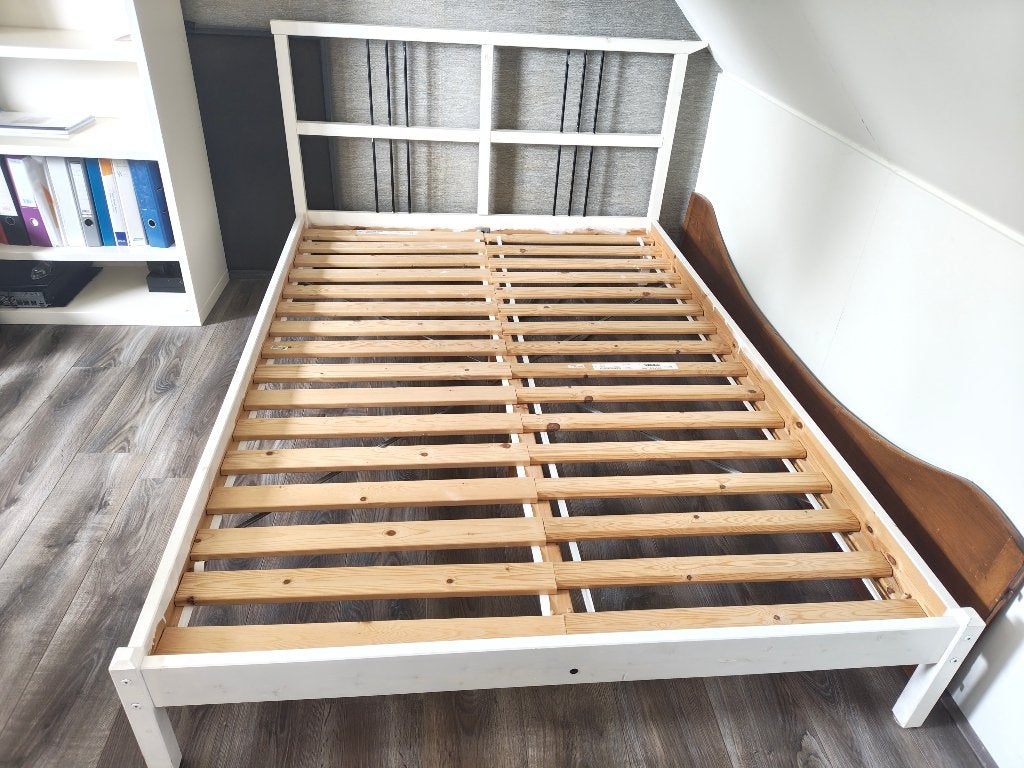 Logeerbed Ikea 200x140m, Ophalen, Gebruikt, Wit, Tweepersoons