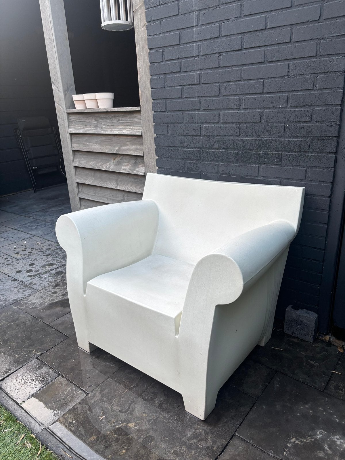 Kartell Bubble Club fauteuil wit, Ophalen, Gebruikt, Kunststof