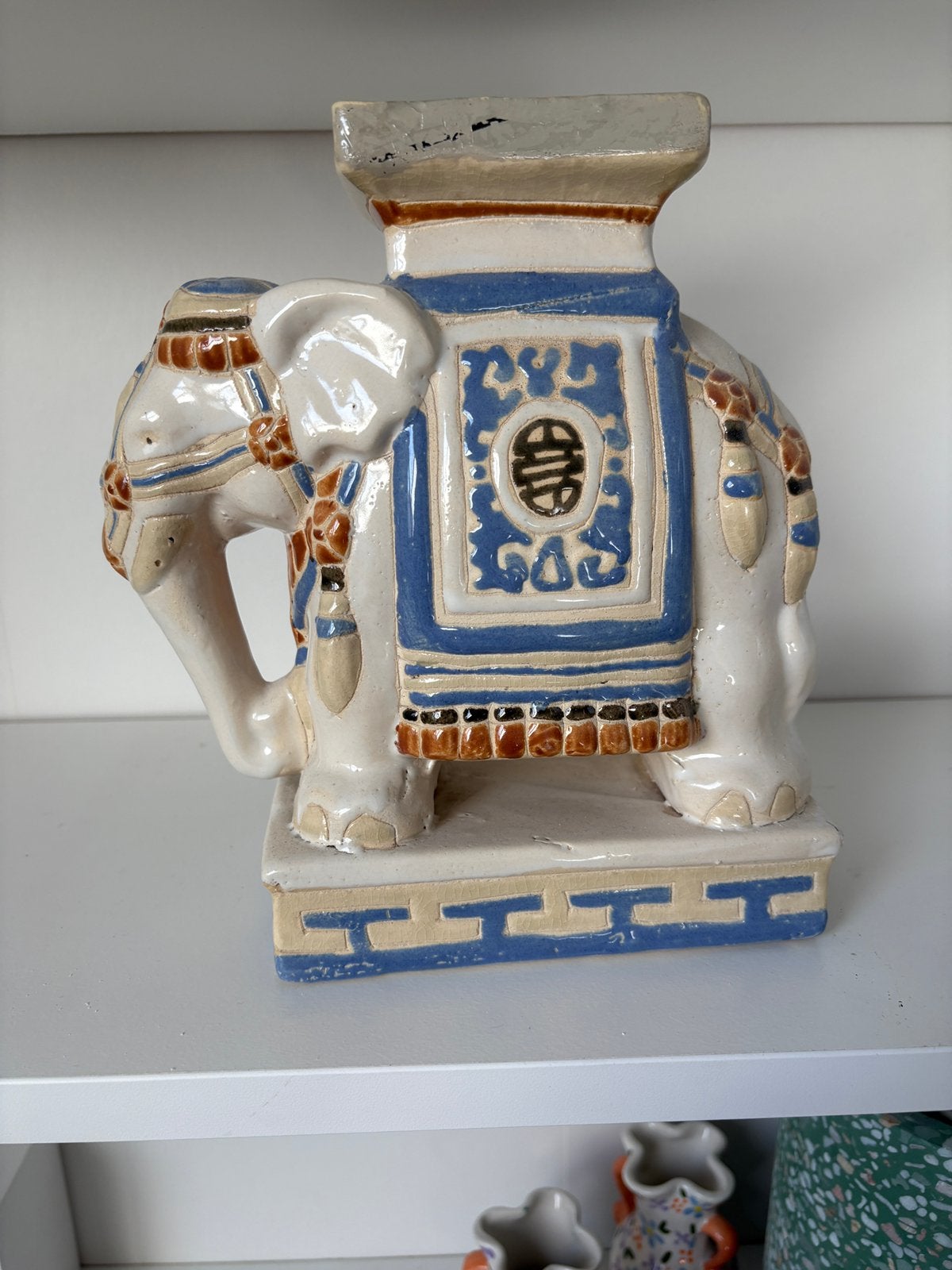 Vintage keramieken olifant 24 cm – Aziatisch, Ophalen, Gebruikt