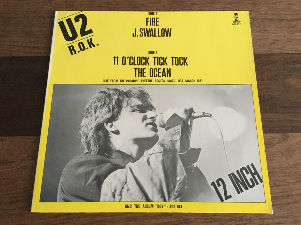 Vinyl Maxisingle U2 R.O.K. ROK Fire / Johnny Swallow EU, Gebruikt, Maxi-single, 1980 - 1989, Ophalen of Verzenden