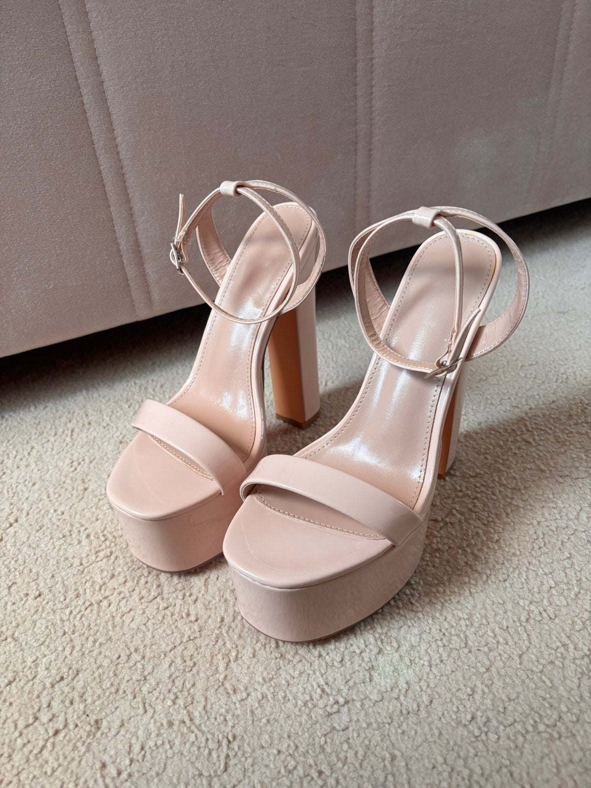 Nude platform hakken, Ophalen, Zo goed als nieuw, Beige, Schoenen