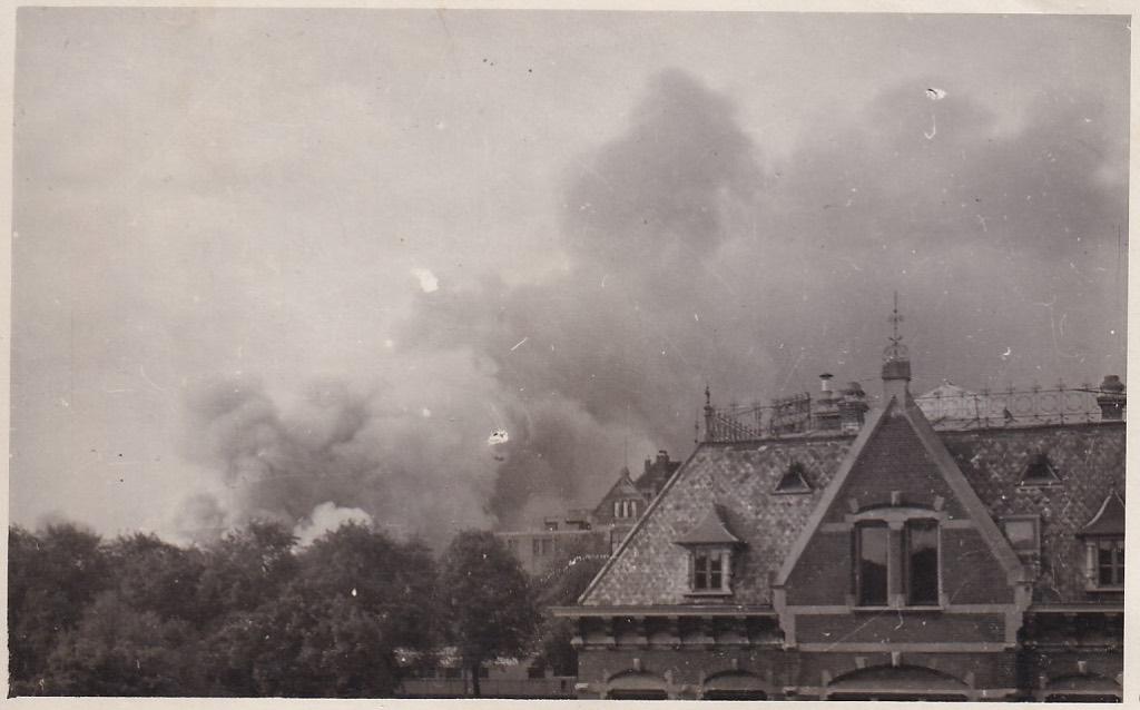723U fotokaart Rotterdam, 14 mei 1940, gasfabriek, WO2, Verzamelen, Ophalen of Verzenden, 1920 tot 1940, Ongelopen, Zuid-Holland
