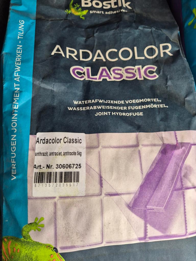 Bostik Ardacolor Classic Voegmortel Antraciet 5kg, Ophalen of Verzenden, Nieuw, 10 m² of meer