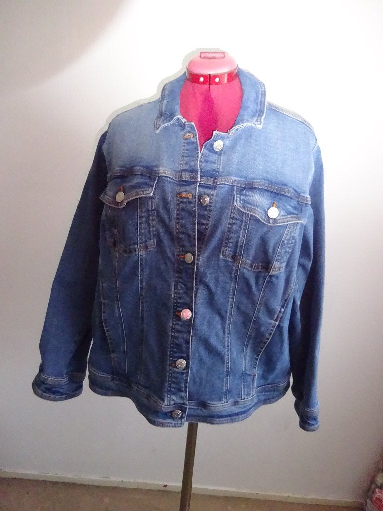 MS Mode jasje mt 48/50, Kleding | Dames, Grote Maten, Blauw, Ophalen of Verzenden, Zo goed als nieuw, MS Mode
