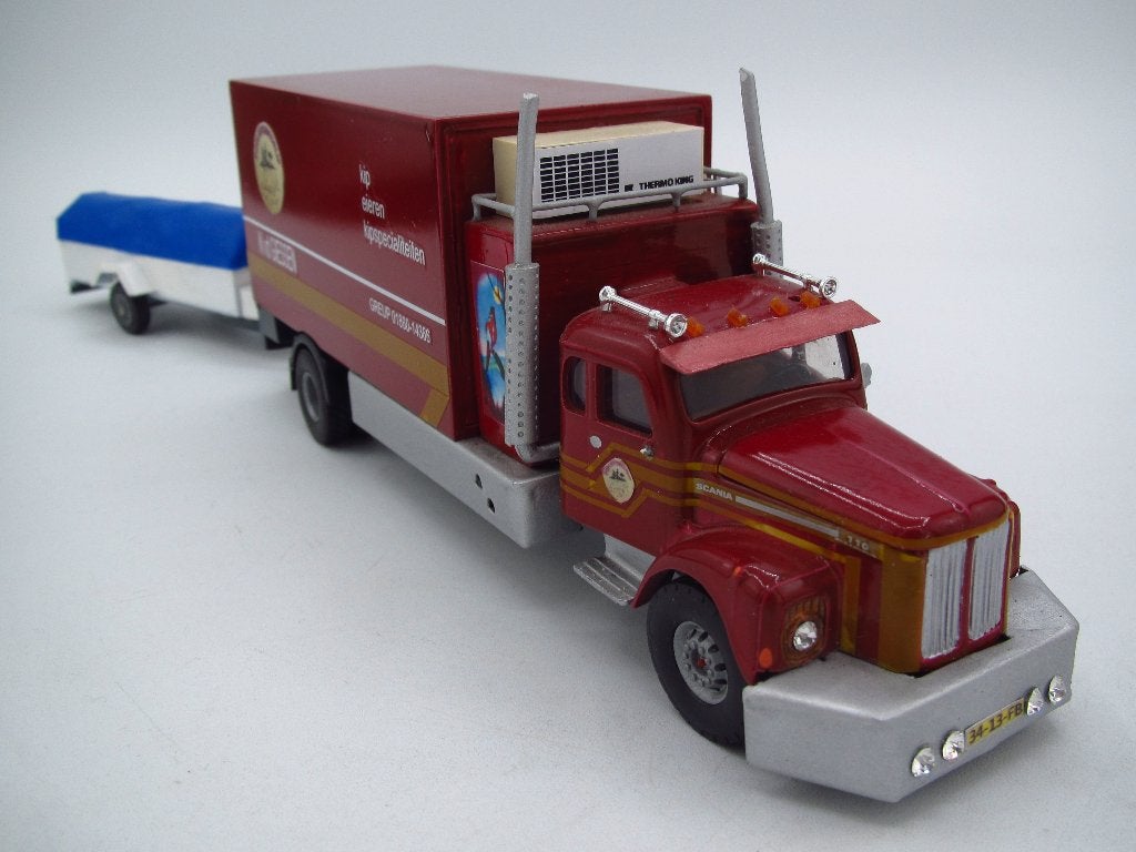 Tekno - Scania 110 '' Poeliersbedrijf vd Giessen Greup '', Ophalen of Verzenden, Gebruikt, Bus of Vrachtwagen, Tekno