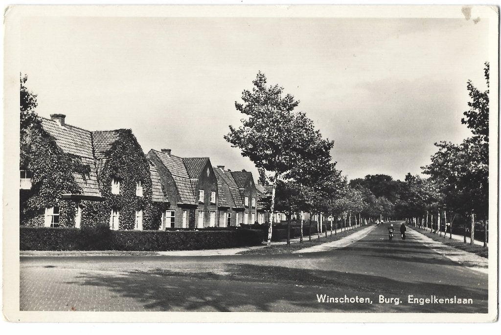 Winschoten, Burg. Engelkenslaan, Verzamelen, Ansichtkaarten | Nederland, Ophalen of Verzenden, 1940 tot 1960, Ongelopen, Groningen