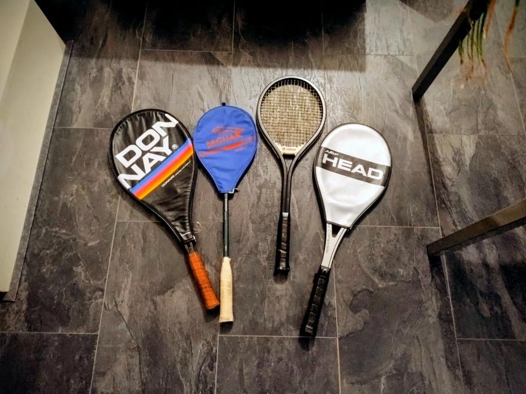 Vintage tennisrackets set – Donnay Björn Borg, Yamaha & Head, Sport en Fitness, Tennis, Ophalen of Verzenden, Gebruikt