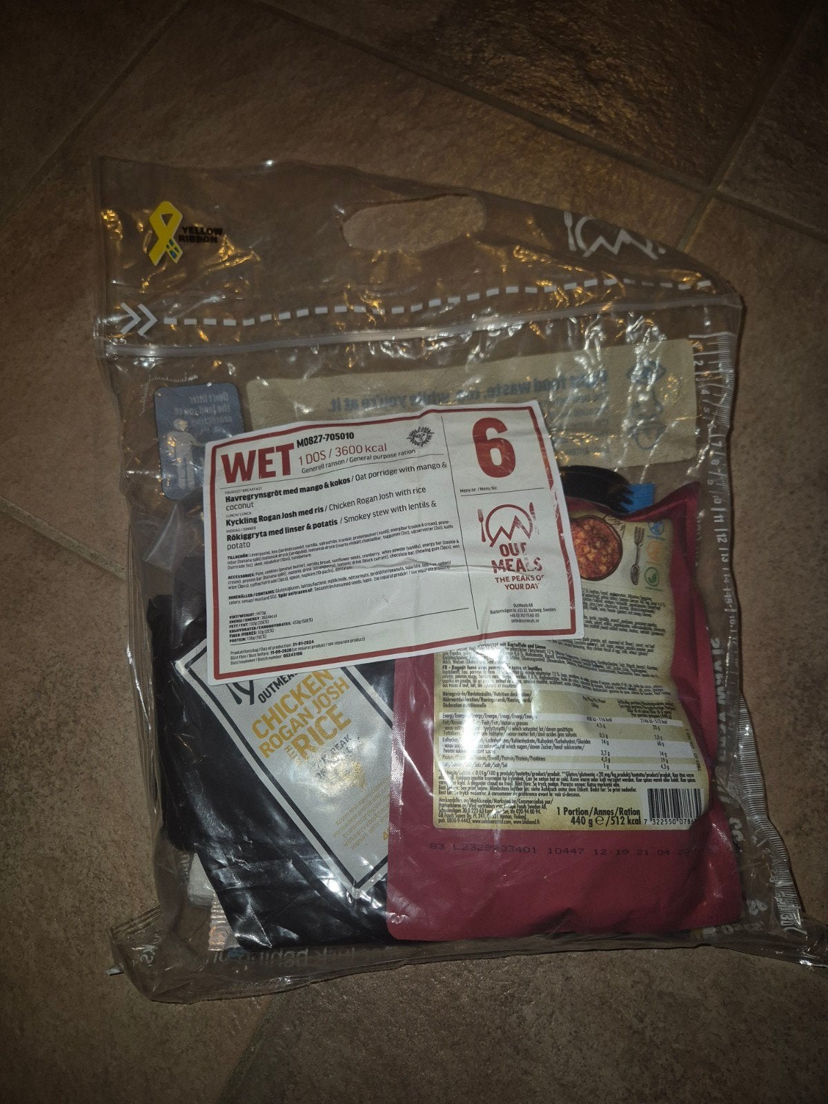 Zweeds Militair MRE Outmeals Wet 6, Ophalen of Verzenden