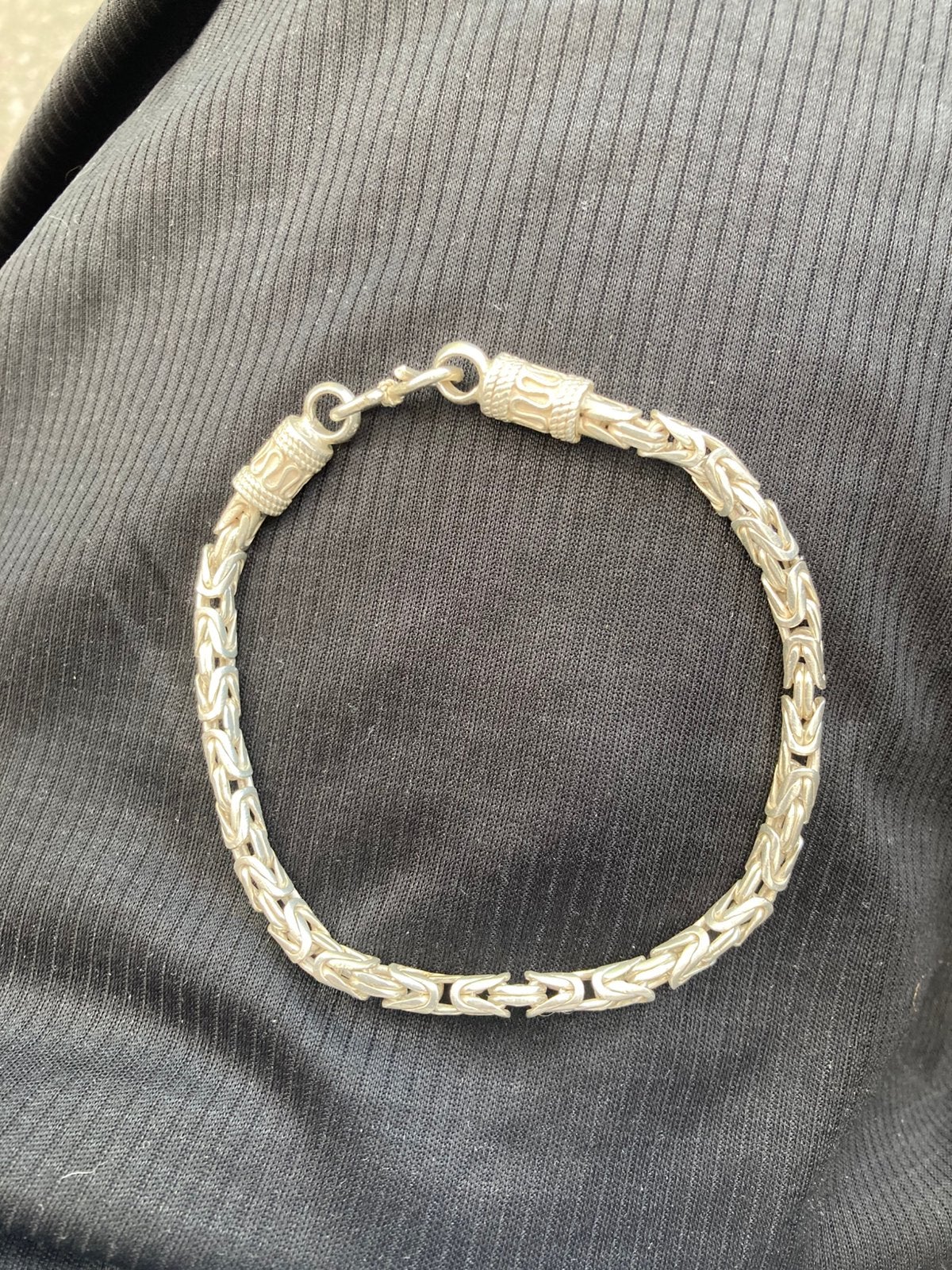Set koningsketting en armband 925 zilver, Sieraden, Tassen en Uiterlijk, Ophalen, Zo goed als nieuw, Zilver