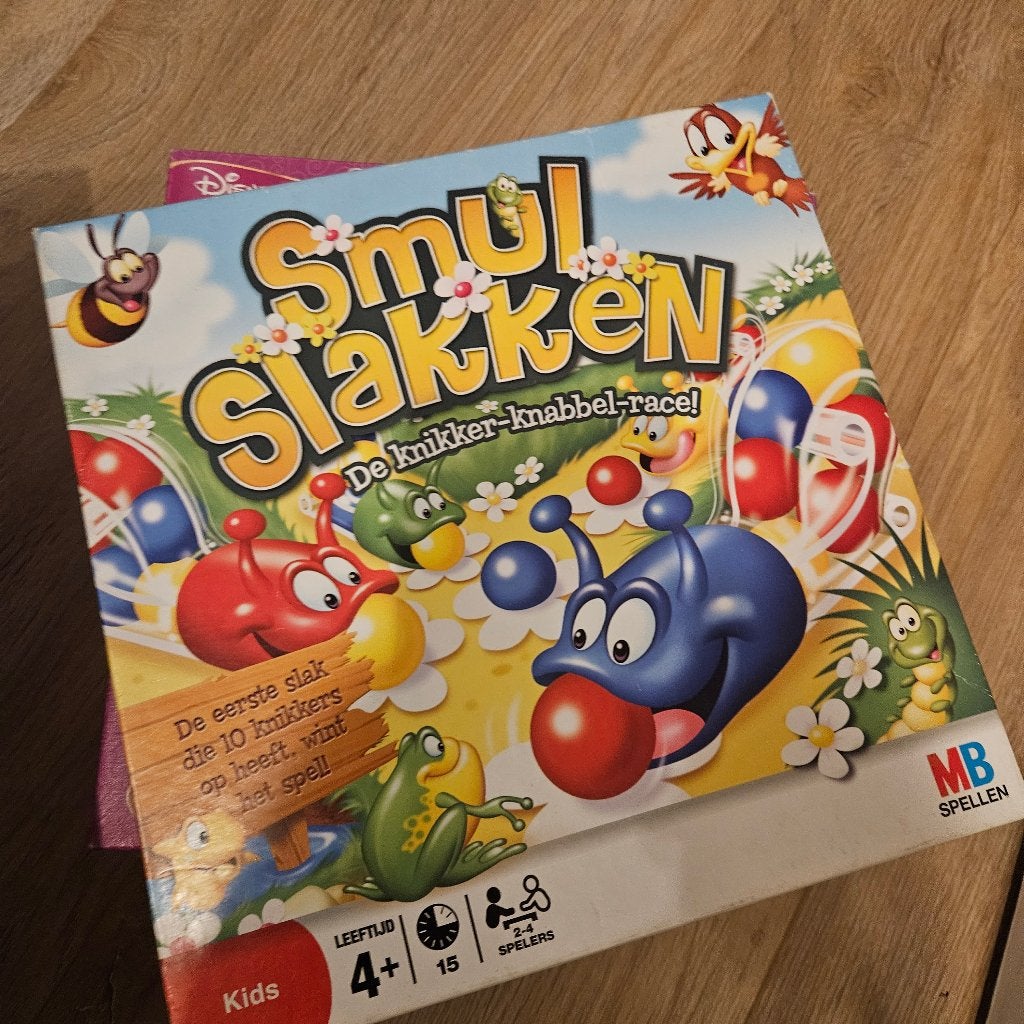 SmulSlakken De Knikker-Knabbel-Race, Drie of vier spelers, Ophalen of Verzenden, Zo goed als nieuw, MB Spellen