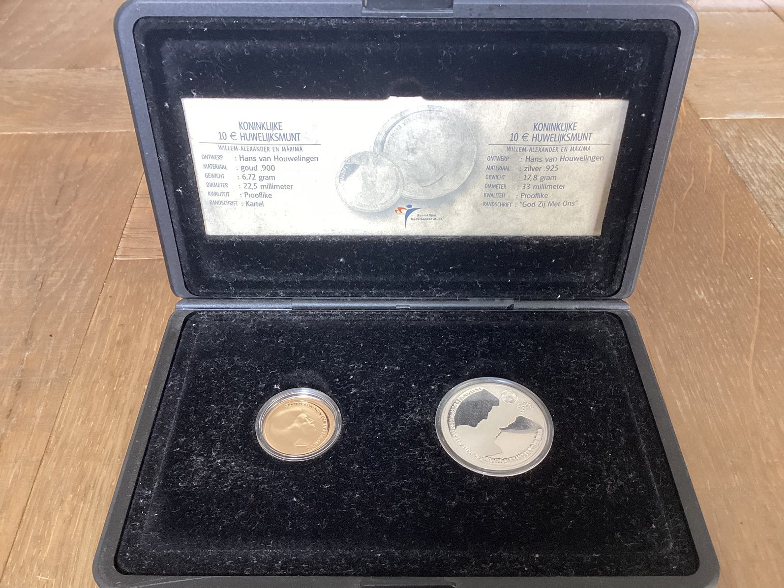 Koninklijke 10 euro huwelijksmunt Willem-Alexander en Máxima, Ophalen, Setje, Koningin Beatrix, Euro's