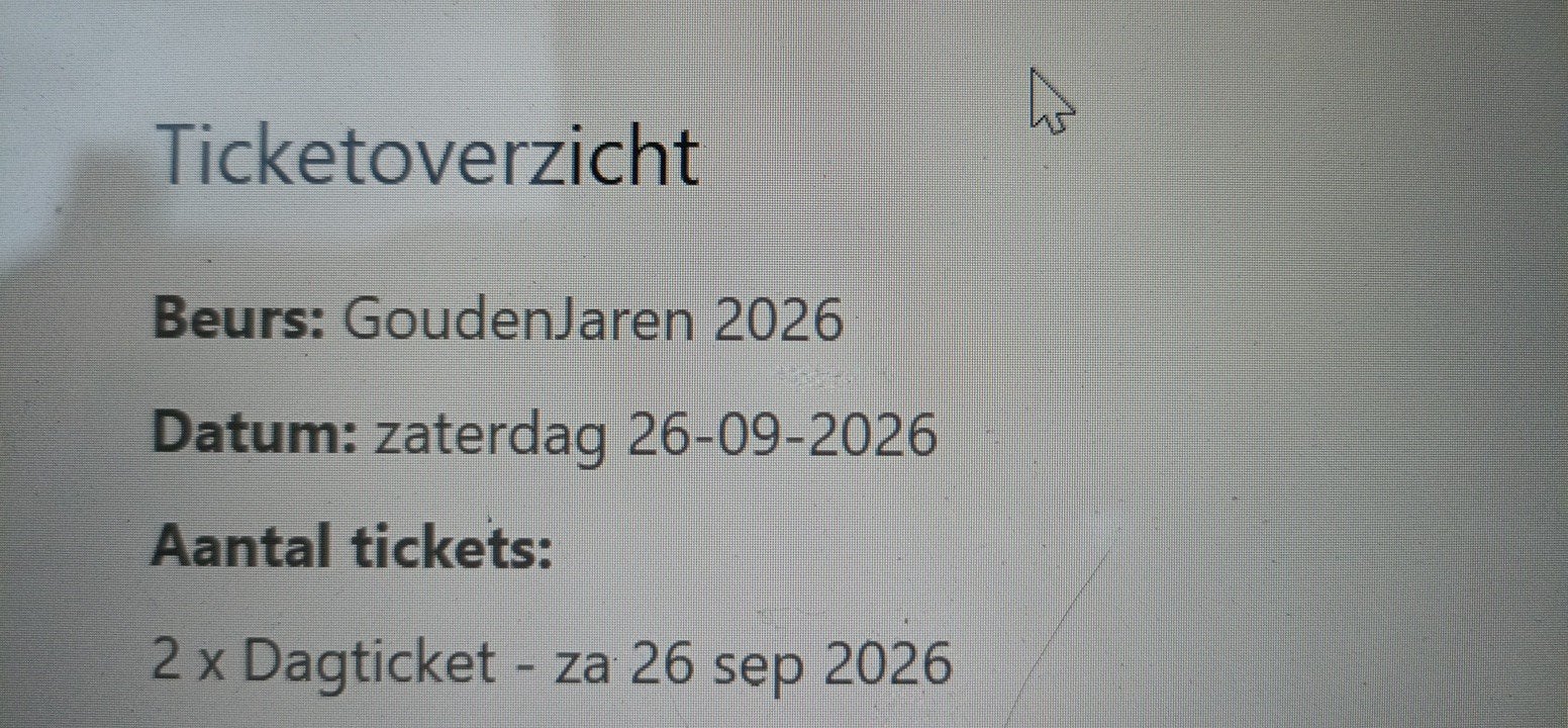 2 dagtickets goudenjaren, Tickets en Kaartjes, Twee personen, September