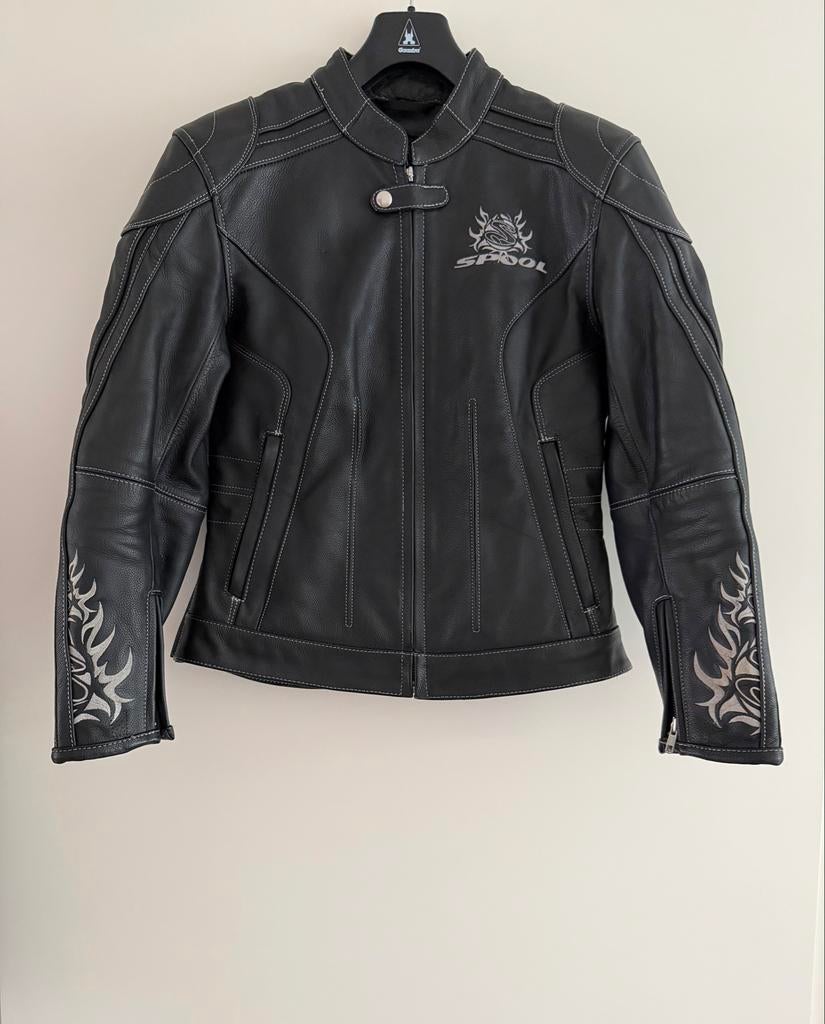 Leren Spool motorjas maat S met uitneembare binnenvoering, Motoren, Verzenden, Tweedehands, Dames, Jas | leer