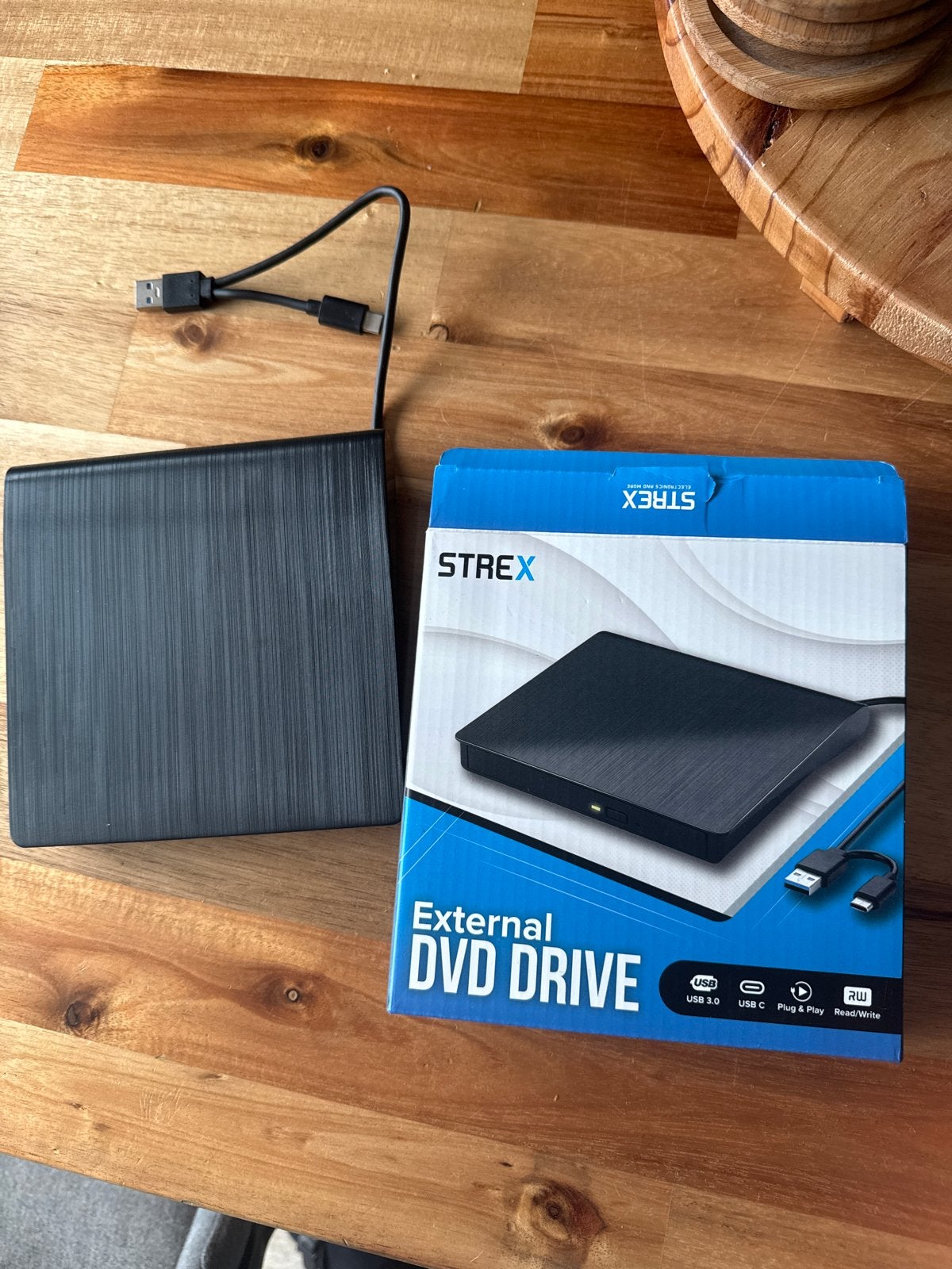 STREX Externe DVD Drive USB 3.0 & USB C Plug & Play, Computers en Software, Nieuw, Ophalen of Verzenden, Extern, Cd