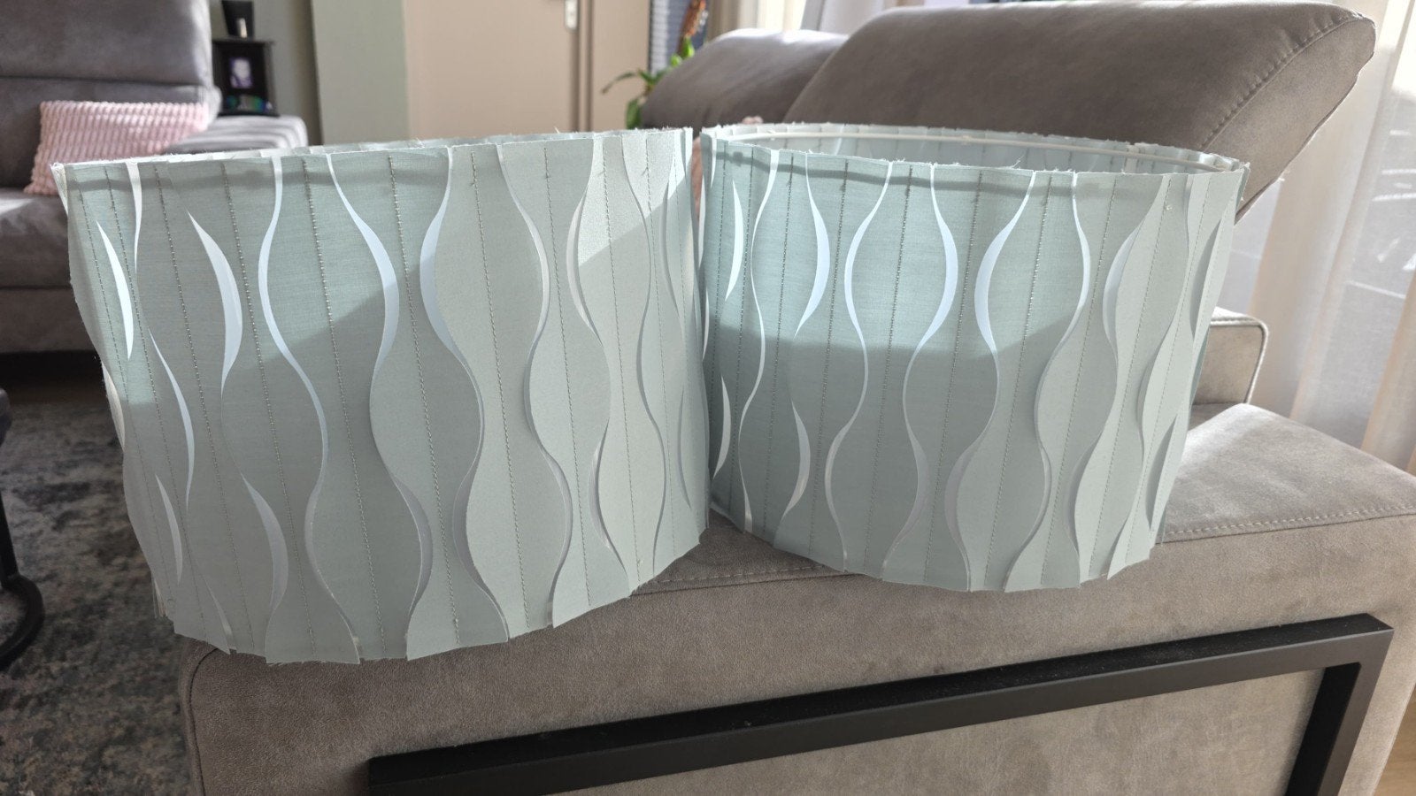 Set  van 2 ikea löknäs lampenkappen, Ophalen, Rond, Zo goed als nieuw, Textiel
