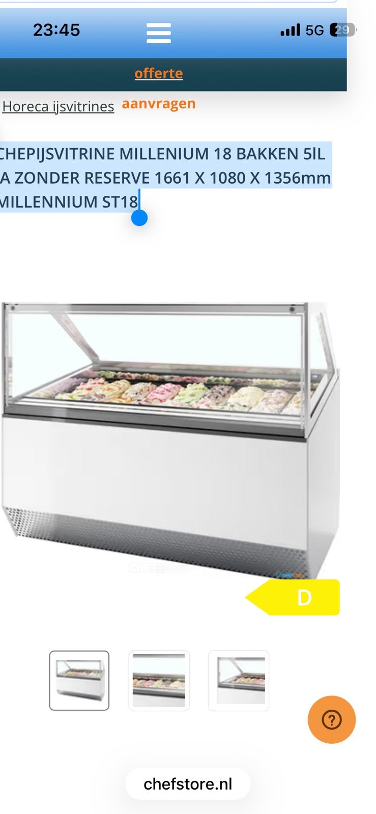SCHEPIJSVITRINE ISA  MILLENIUM 16 BAKKEN 5lL, Ophalen, Koelen en Vriezen