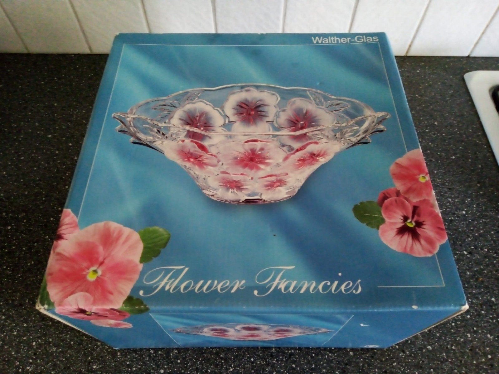 Walther Glas schaal 'Flower Fancies' jaren 70/80, nieuw, Ophalen of Verzenden