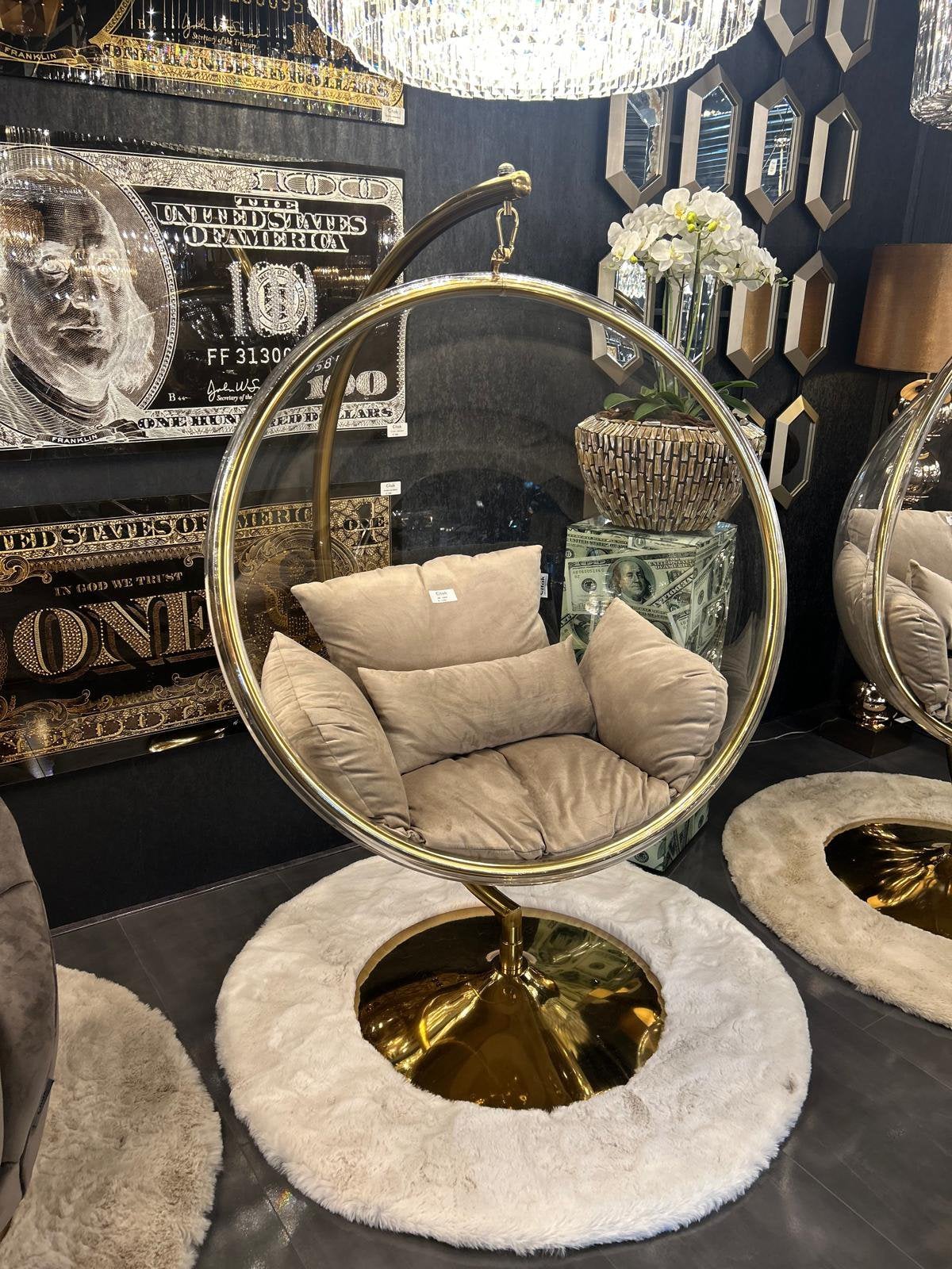 Eric Kuster draaibaar stoel eyecatcher NIEUW gold frame, Huis en Inrichting, Ophalen, Overige materialen, Overige kleuren, Nieuw