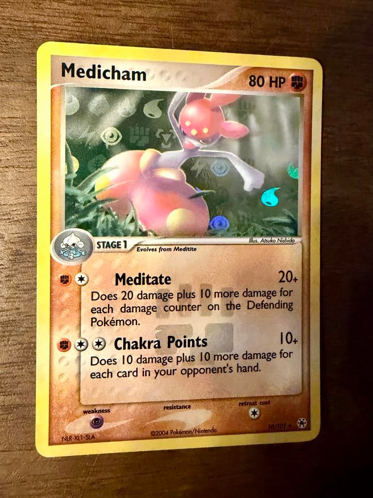 Pokémon kaart Medicham 10/101, Ophalen of Verzenden, Zo goed als nieuw, Losse kaart, Foil