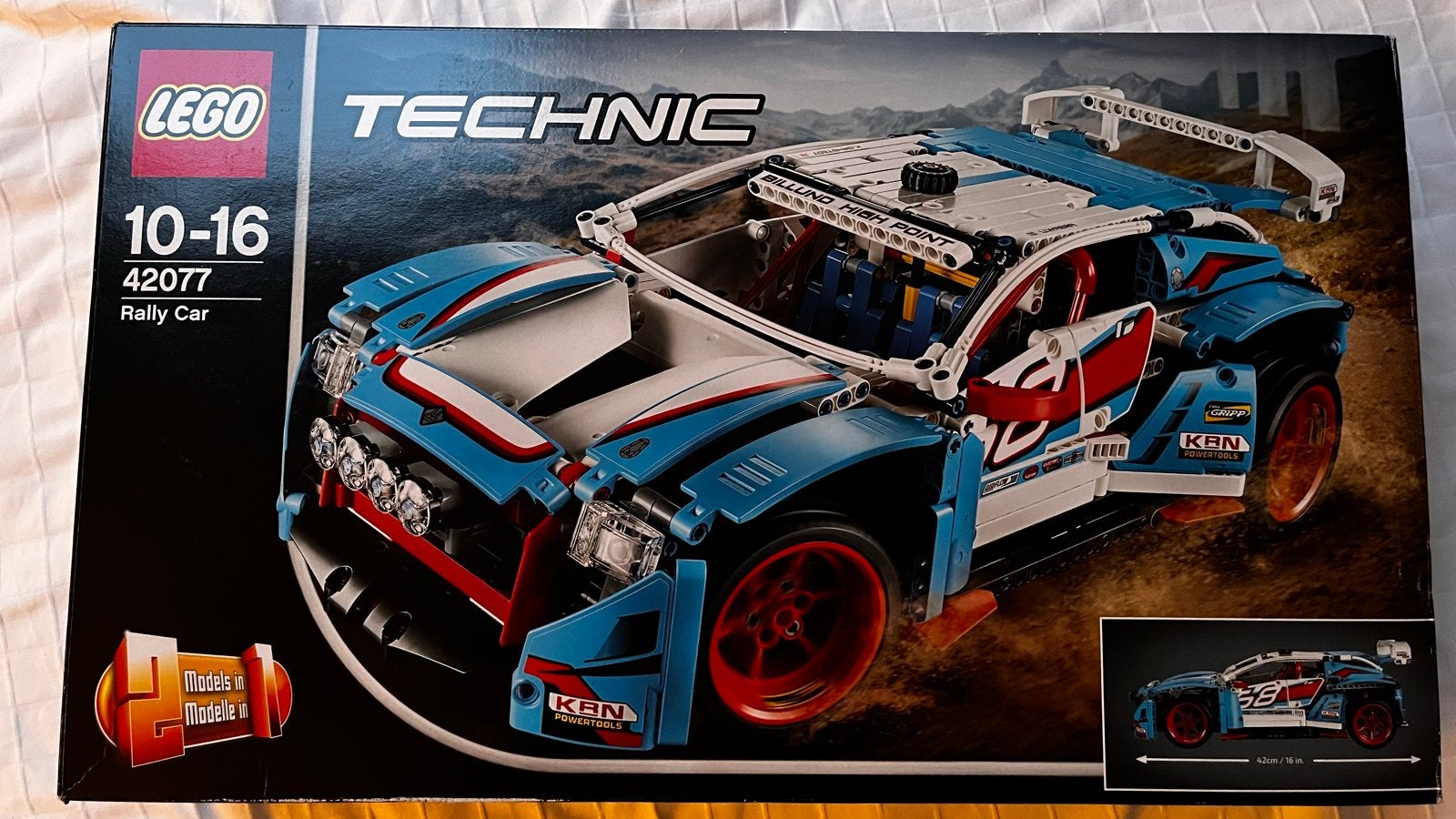 LEGO Technic Rally Auto 42077 met doos en boekje, Ophalen of Verzenden, Gebruikt