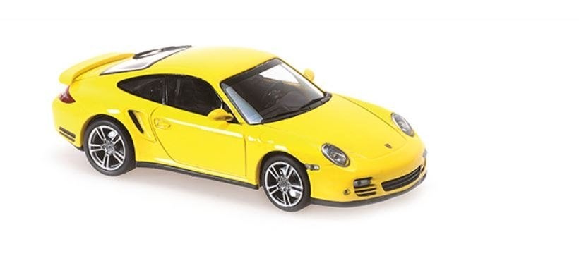 Porsche 911 Turbo 2009 Racing Yellow van Maxichamps 1:43, Hobby en Vrije tijd, Overige merken, Auto, Nieuw, Ophalen of Verzenden