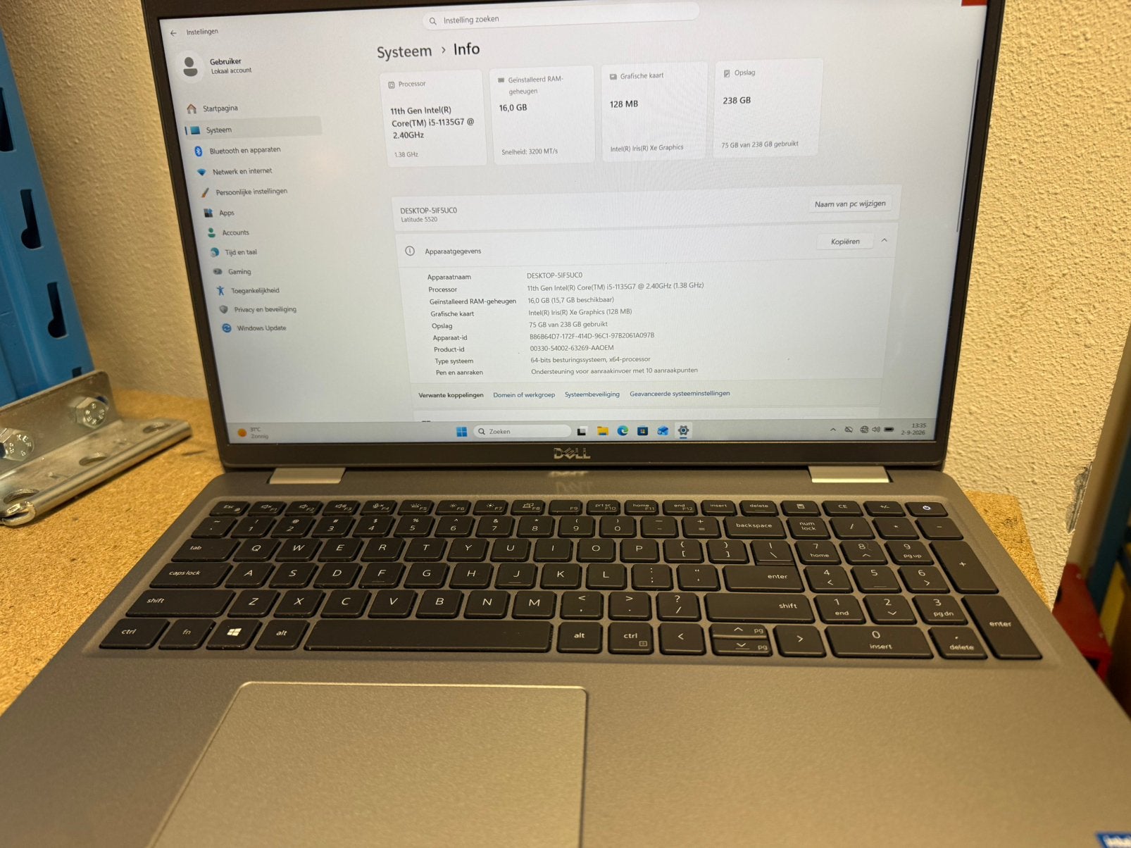 Dell Latitude 5520 – i5 1135G7 16GB 256GB SSD Windows 11, Ophalen of Verzenden, SSD, Intel Core i5, 16 GB