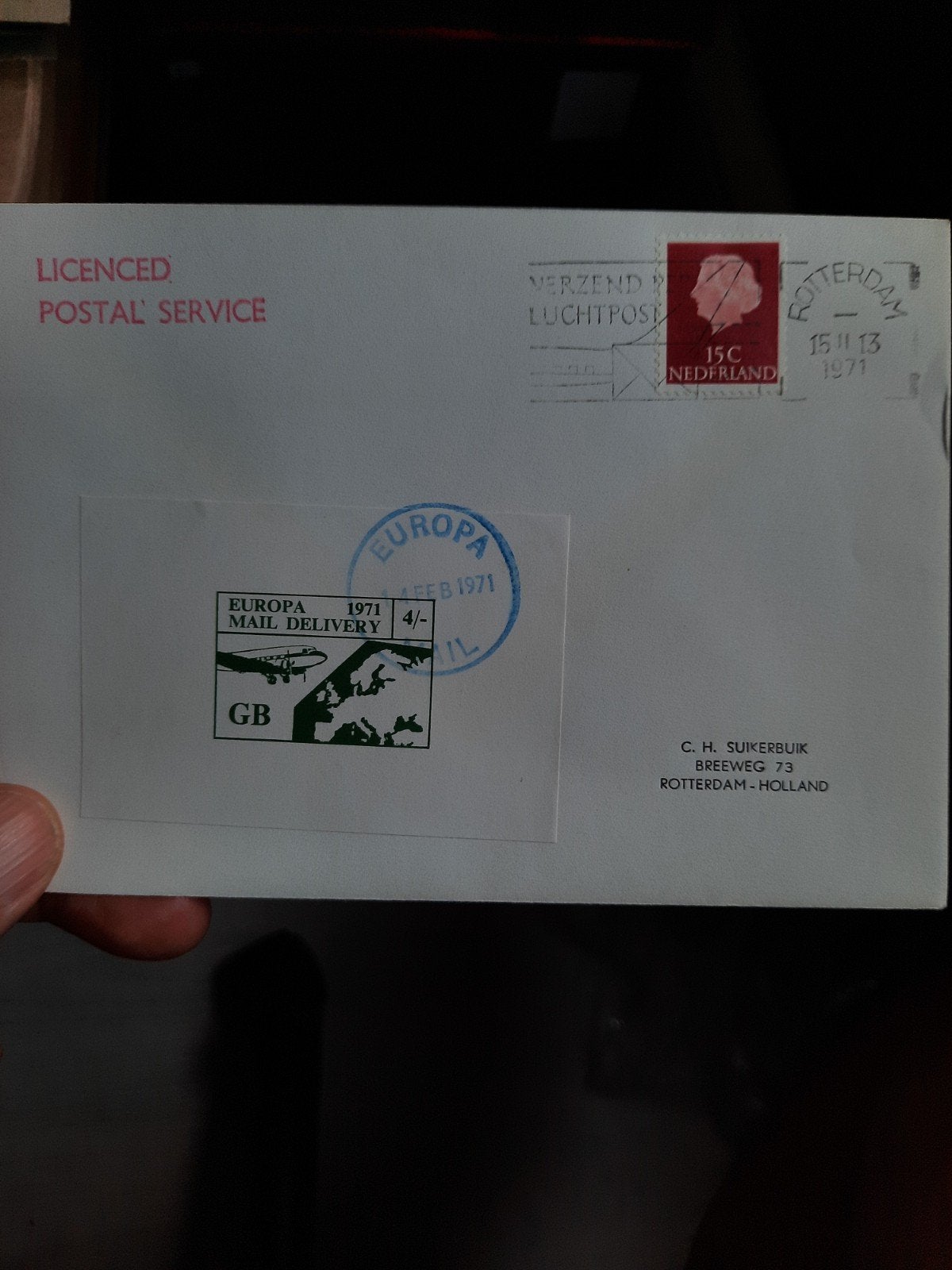 Zeldzame Europa Mail Delivery Envelop 1971, Verzenden, Envelop