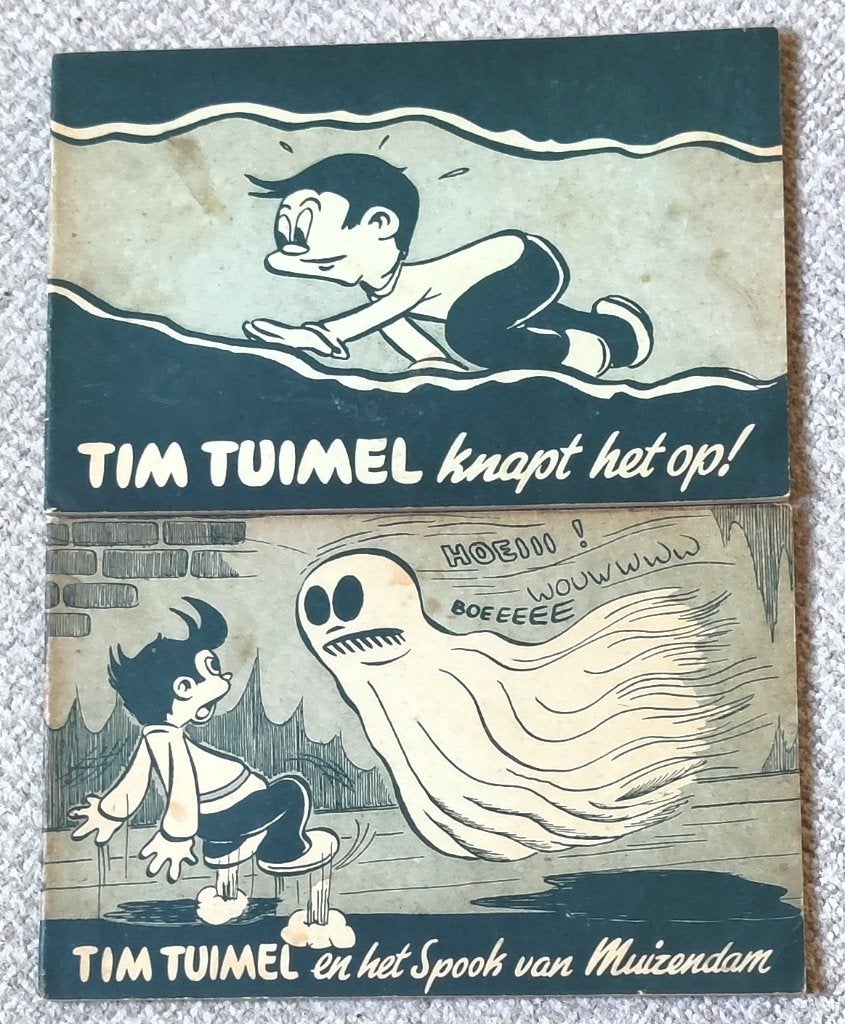 2 strips van Tim Tuimel  1950, Boeken, Meerdere stripboeken, Ophalen of Verzenden, Gelezen