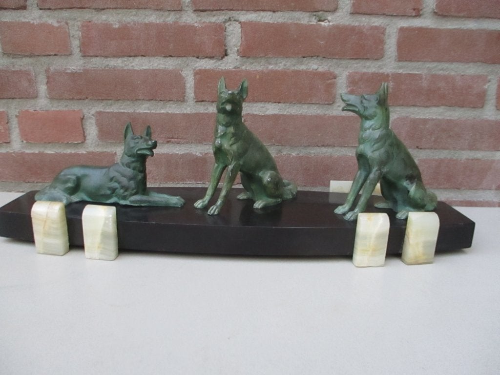 Art Deco beeld., Antiek en Kunst, Ophalen, Art deco, 50 - 100 cm, Zwart