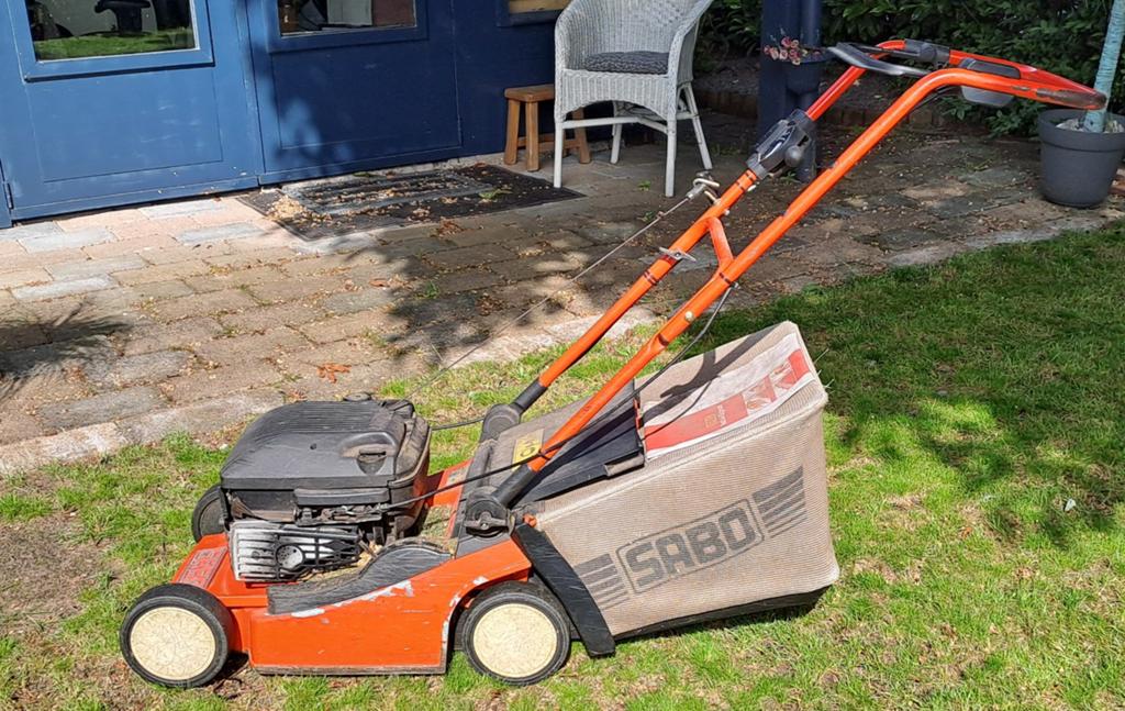 Sabo Benzine Grasmaaier met Opvangzak - Gebruikt, Cirkelmaaier, Gebruikt, 40 t/m 49 cm, Ophalen