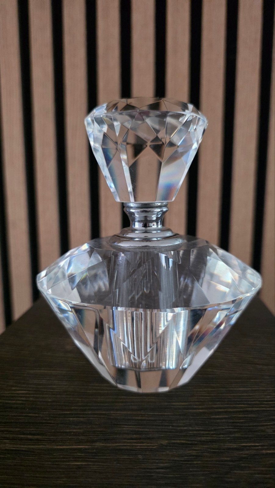 prachtige zware glazen parfum fles, Ophalen, Zo goed als nieuw