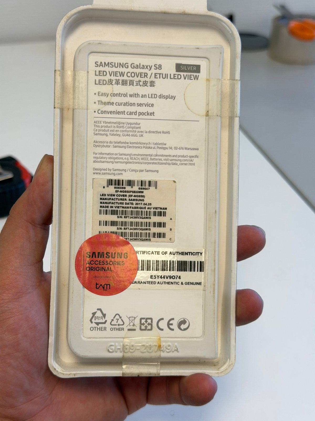 Originele Samsung LED View Cover Galaxy S8 Grijs Nieuw hoes, Overige modellen, Nieuw, Ophalen of Verzenden, H