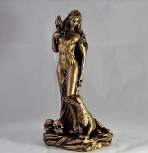 Prachtig beeldje heks godin bronskleurig (20cm), Verzamelen, Beelden en Beeldjes, Ophalen of Verzenden, Nieuw, Mens