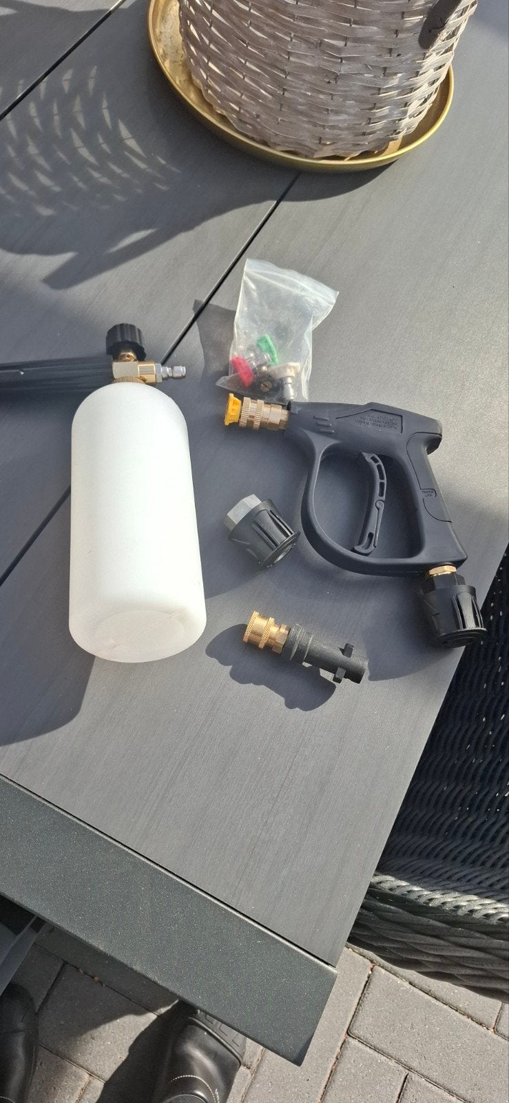 hogedruk pistool met schuimsproeier en snelkoppelingen, Ophalen of Verzenden, Elektrisch