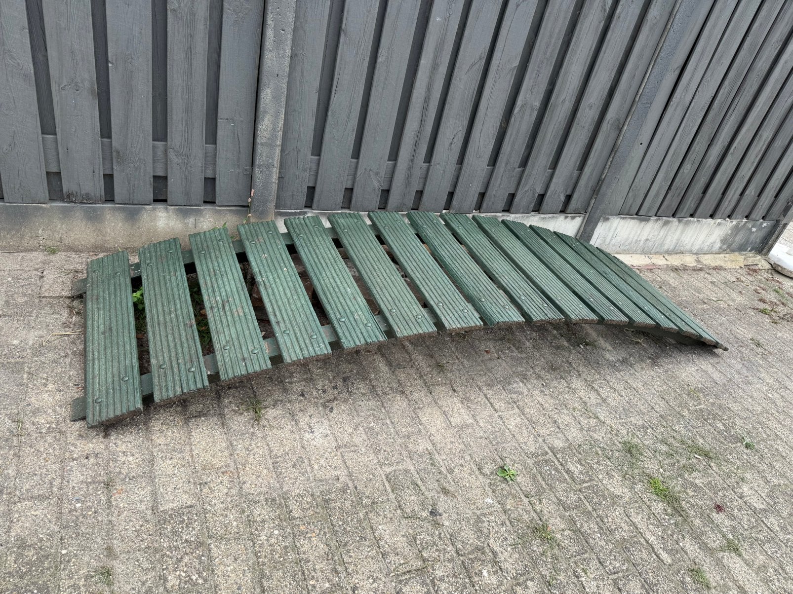 Ijzeren brug voor vijvervissen zonder leuning, Tuin en Terras, Ophalen, Zo goed als nieuw