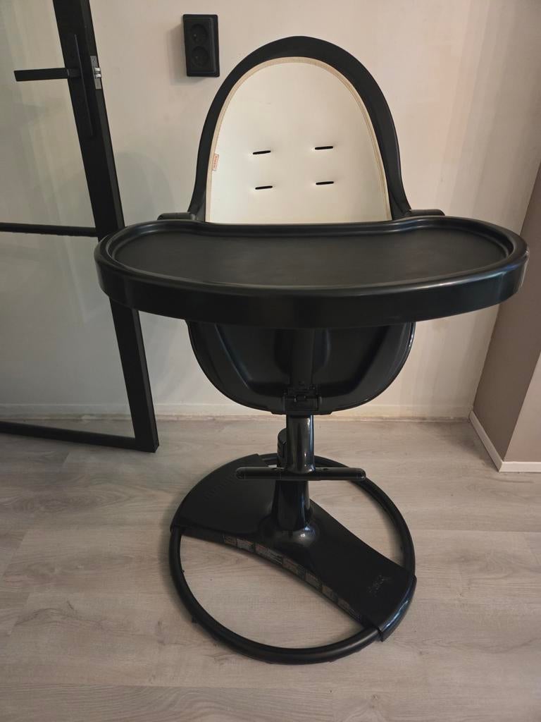 Bloom Fresco Chrome kinderstoel - Zwart, Ophalen of Verzenden, Gebruikt, Meegroeistoel, Afneembaar eetblad
