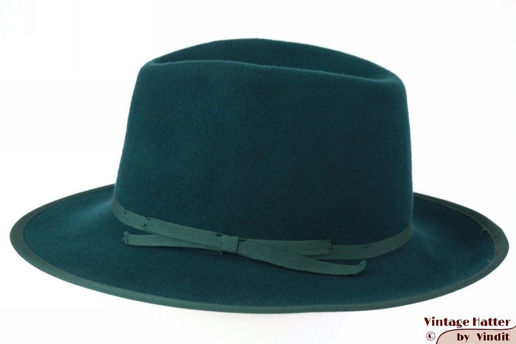 Gleufhoed Brixton Manhattan turkoise vilt 58,5 Nieuwe Sample, Hoed, Nieuw, Ophalen of Verzenden, Brixton - Manhattan