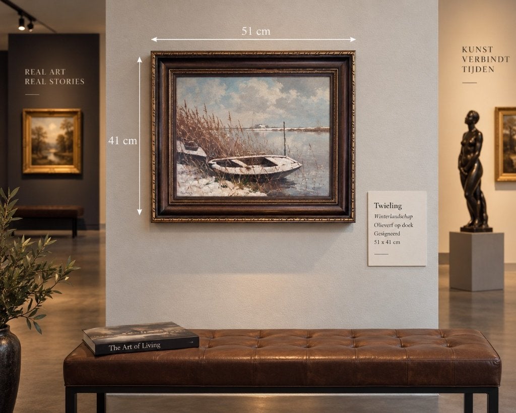 Gesigneerd olieverfschilderij Twieling – winterlandschap, Ophalen of Verzenden