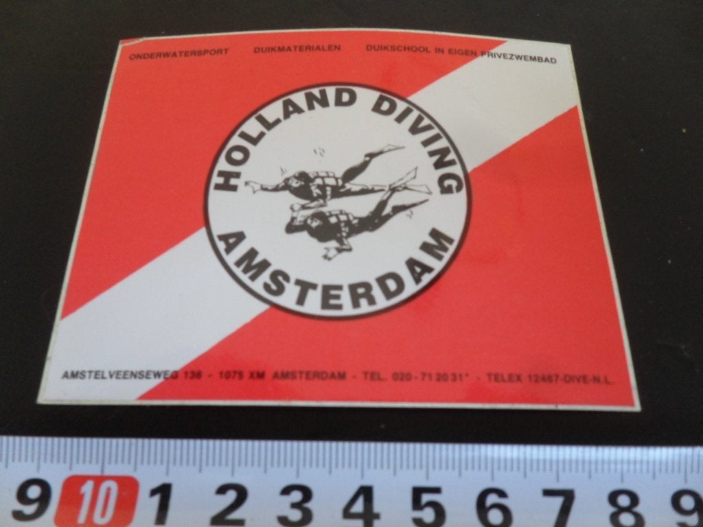 sticker Amsterdam Holland Diving onderwatersport, Ophalen of Verzenden, Zo goed als nieuw
